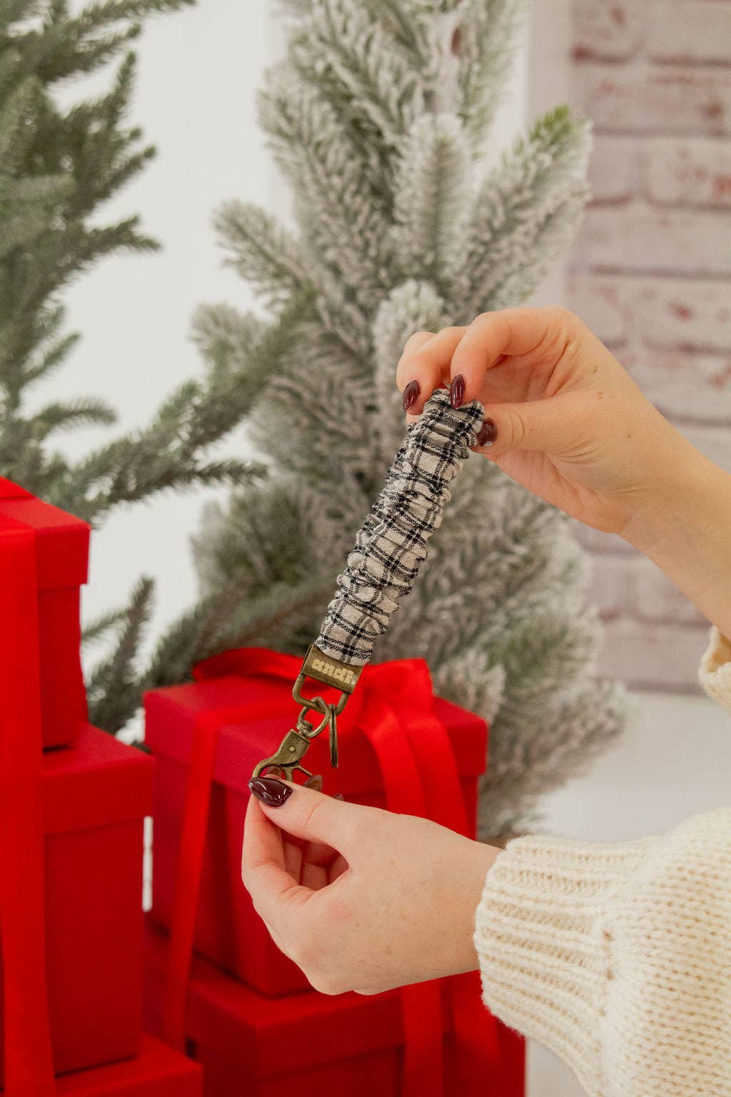 Wintertime Flannel Keychain