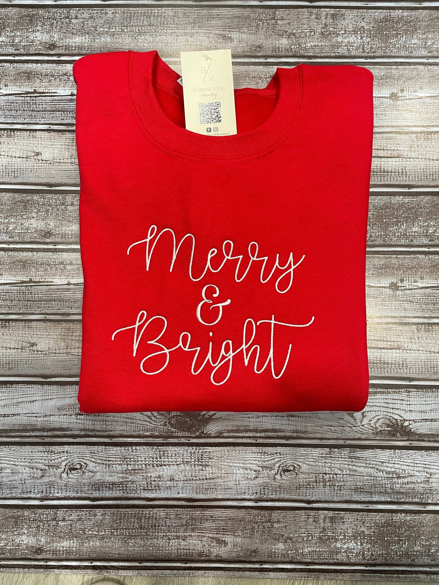 Merry & Bright Embroidered Sweatshirt
