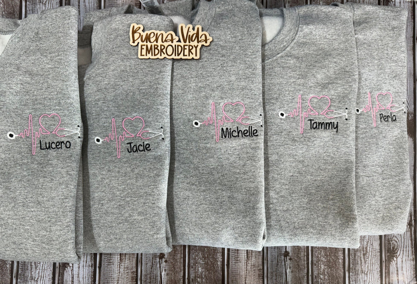 Nurse Stethoscope Embroidered Sweatshirt