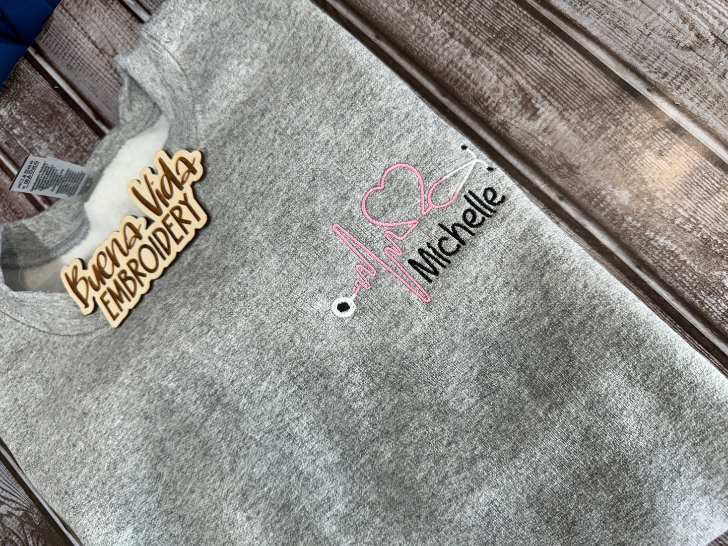 Nurse Stethoscope Embroidered Sweatshirt