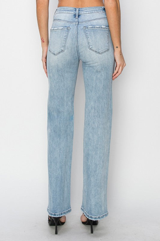 High Rise Straight Jeans - Light
