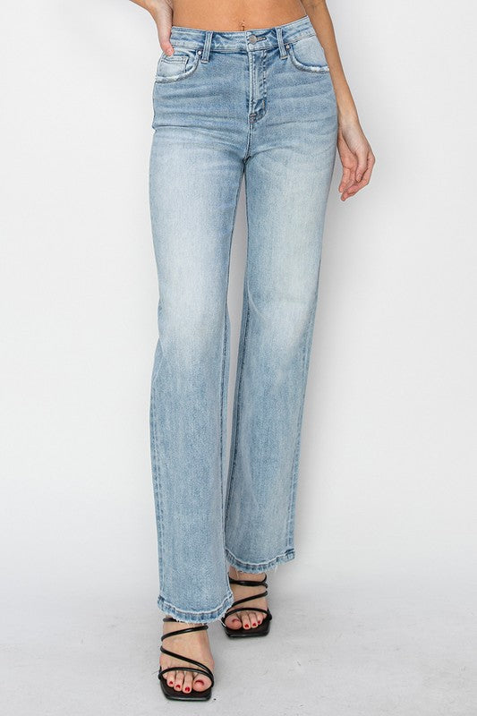 High Rise Straight Jeans - Light