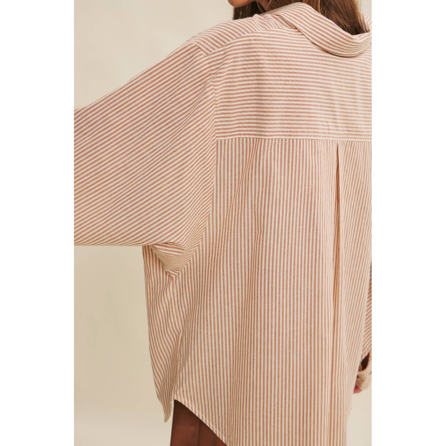 STAPLE PINSTRIPE BUTTON-DOWN OVERSIZED SHIRT
