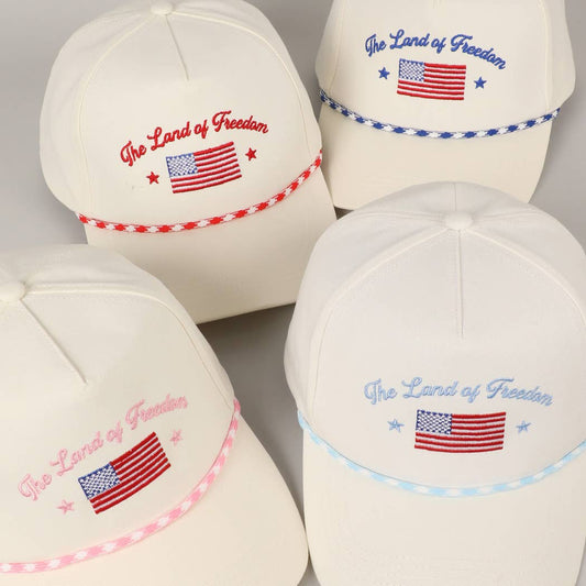 The Land of Freedom Flag Embroidered Trucker Hat