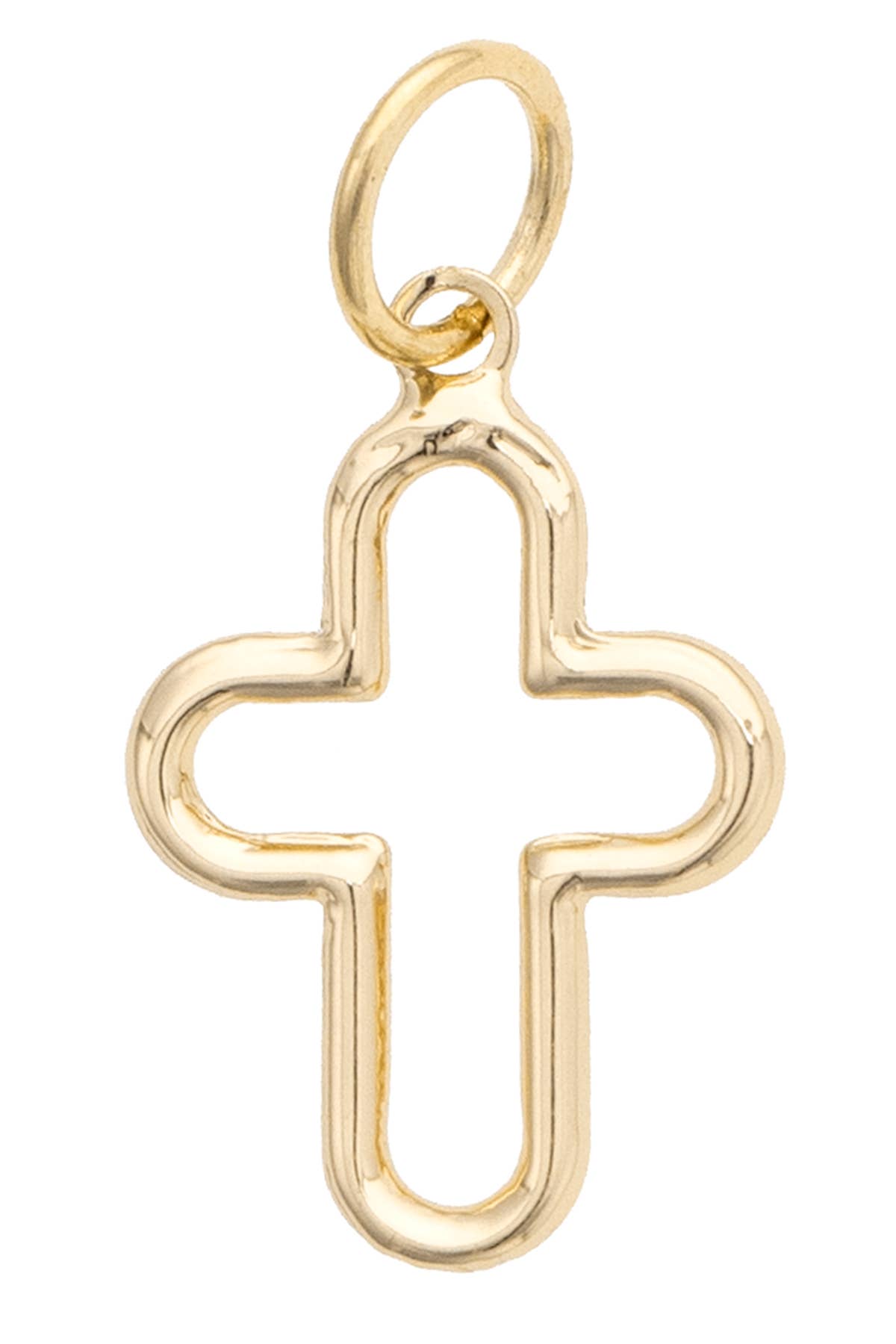 Bubble Cross Charm in Shiny Gold