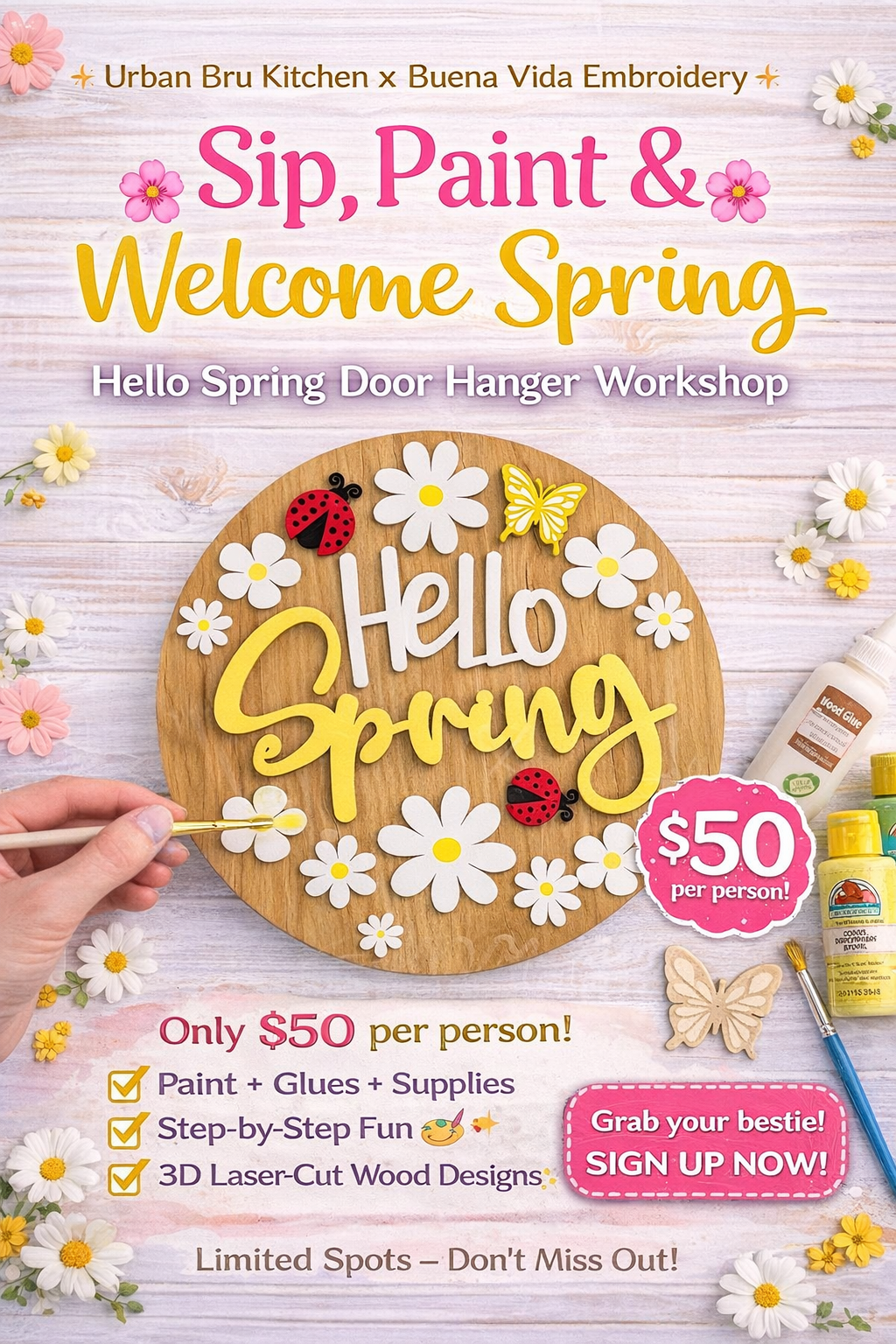 Paint Party - Spring Door Hanger