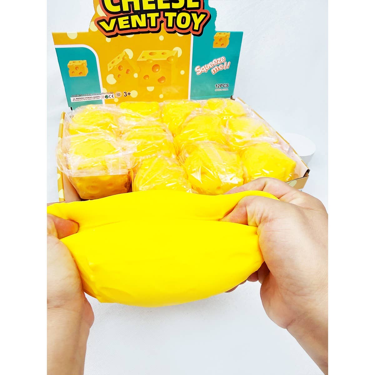 Viral Cheese Cube Squishy Toy