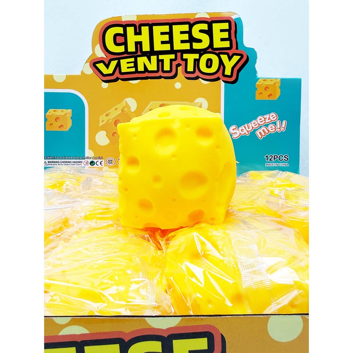Viral Cheese Cube Squishy Toy