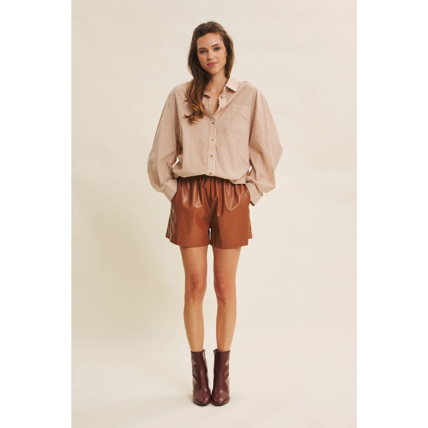 STAPLE PINSTRIPE BUTTON-DOWN OVERSIZED SHIRT