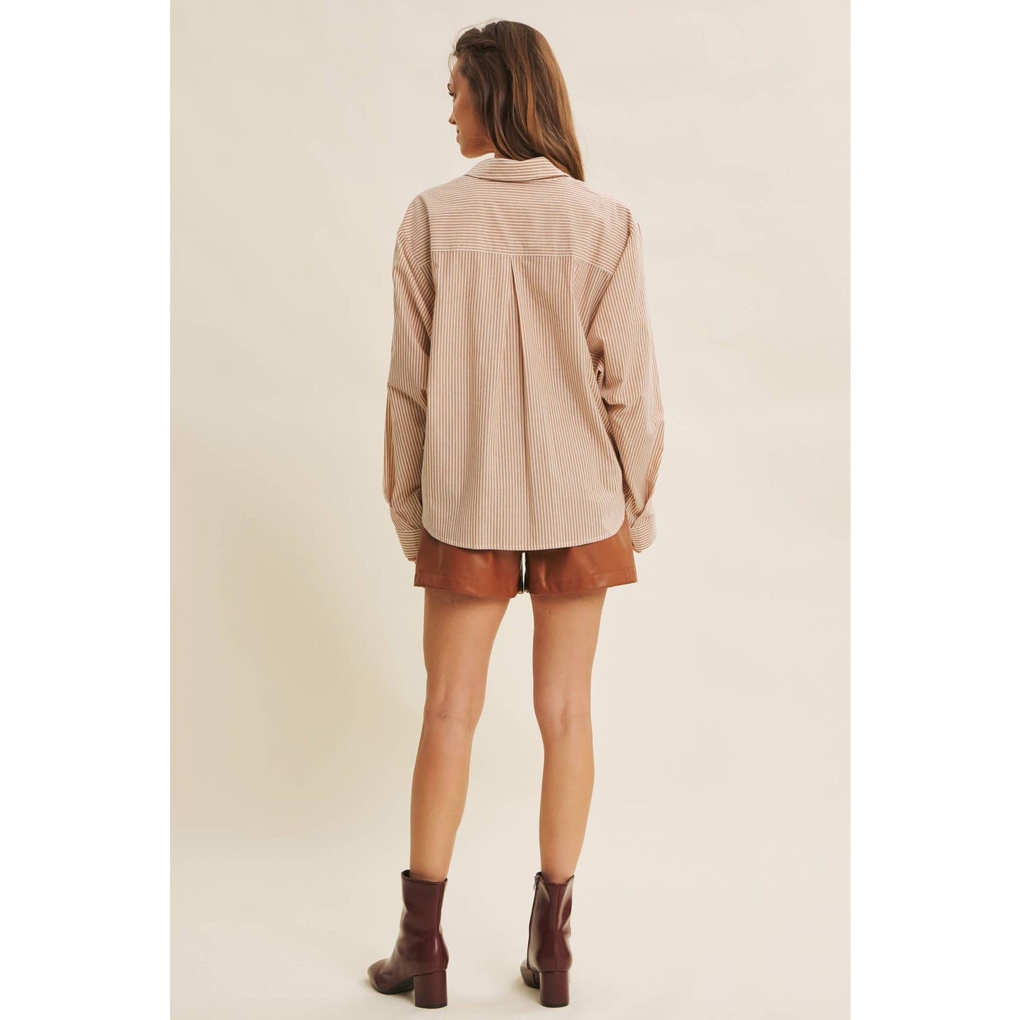 STAPLE PINSTRIPE BUTTON-DOWN OVERSIZED SHIRT