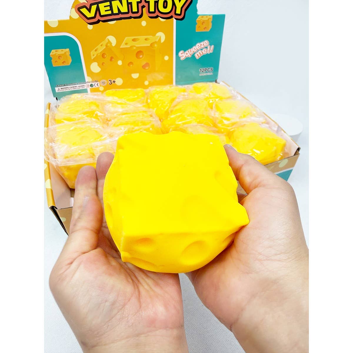 Viral Cheese Cube Squishy Toy