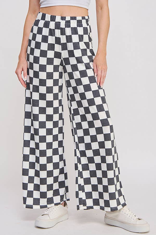 High Waist Checkered Pants