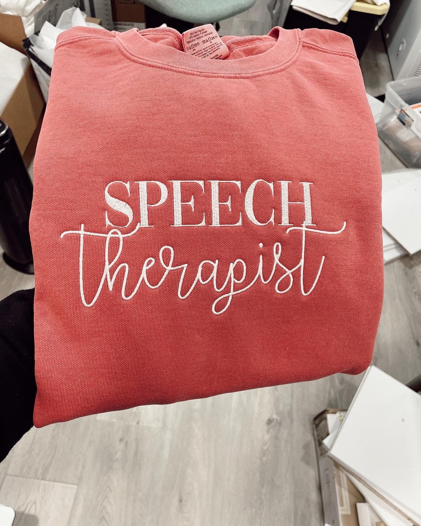 Speech Therapist Embroidered Comfort Colors Shirt