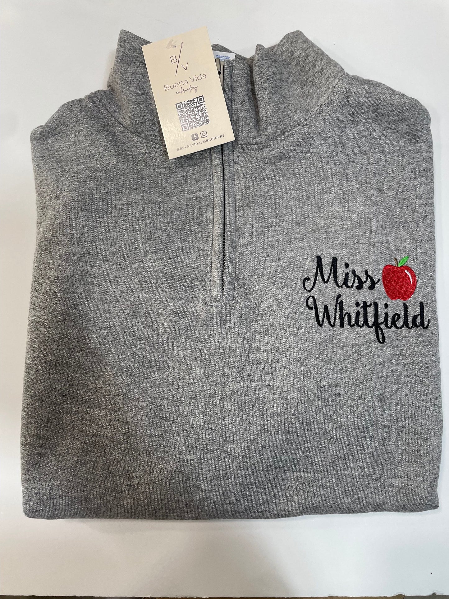 Personalized Embroidered Teacher Quarter Zip, Teacher Gift