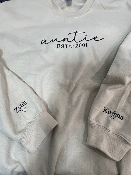 Auntie Embroidered Sweatshirt